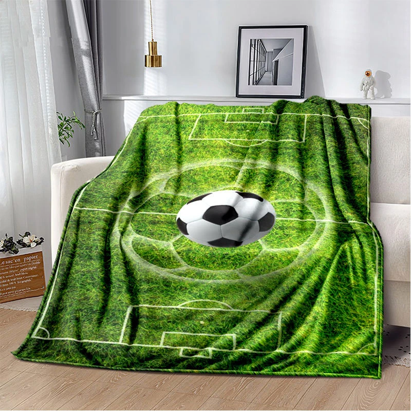 Christmas Throw Blanket - Soccer Ball Field Football Goal Throw