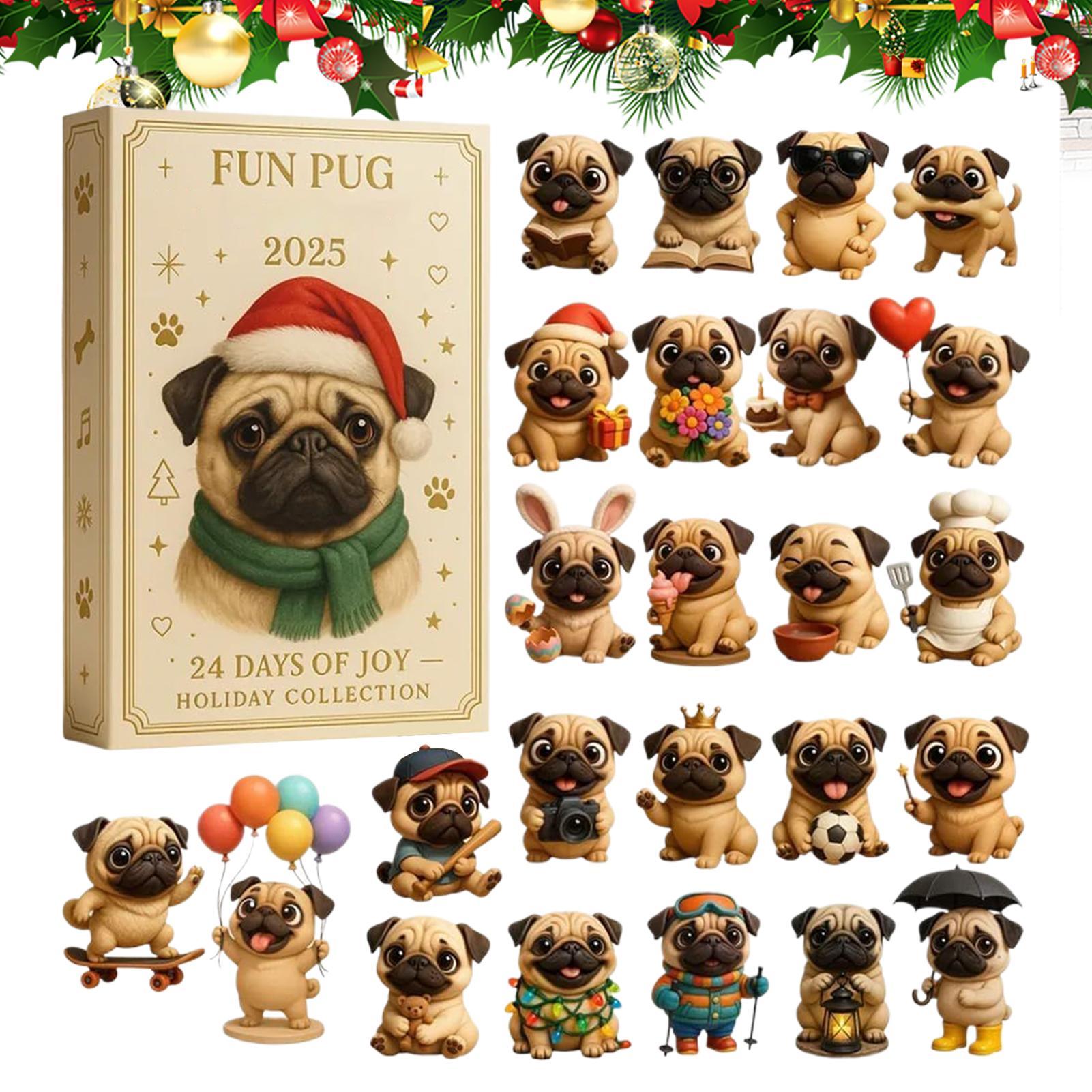 2025 Pug Christmas Advent Cale - Advent Calendar Gift recension och pris