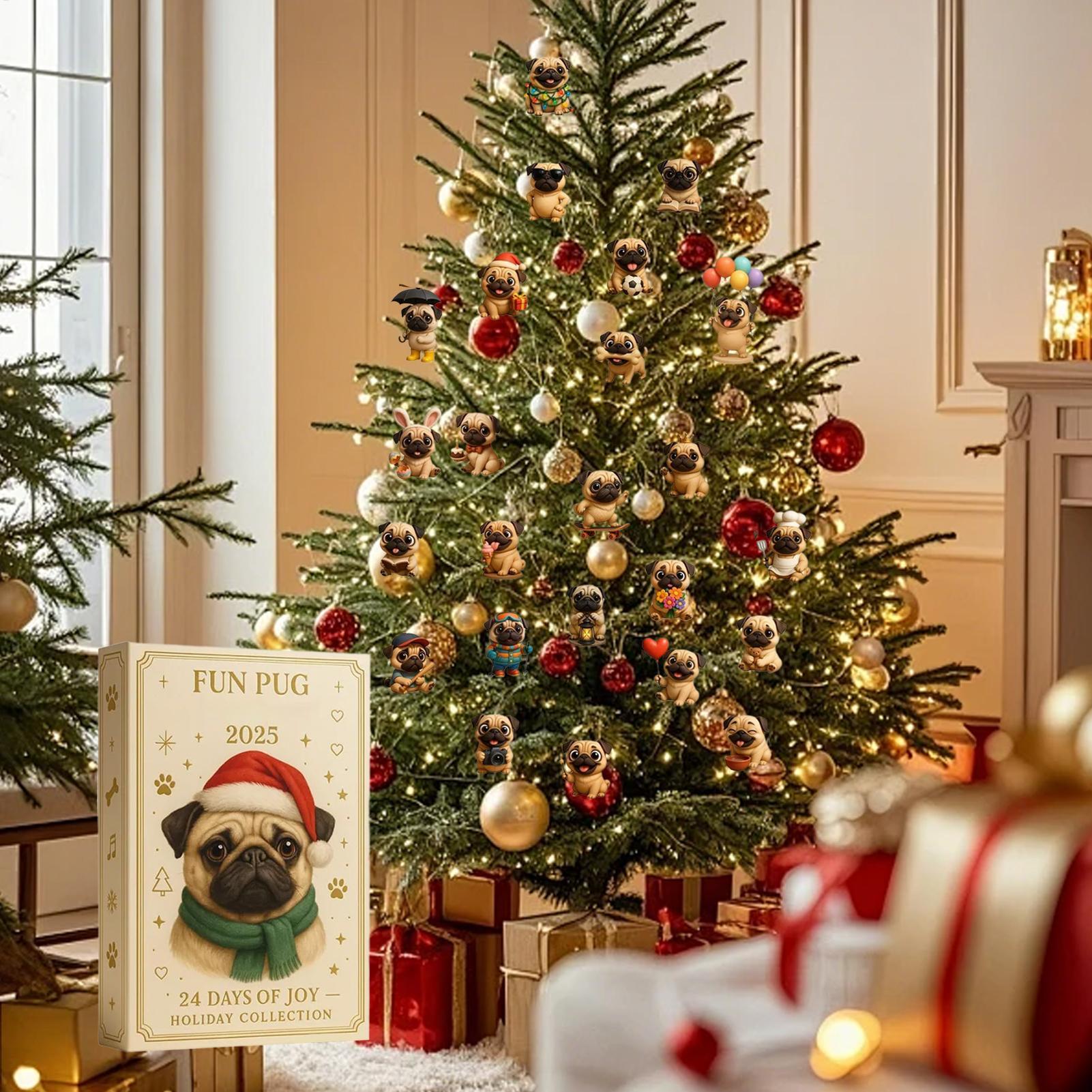 2025 Pug Christmas Advent Cale - Advent Calendar Gift recension och pris