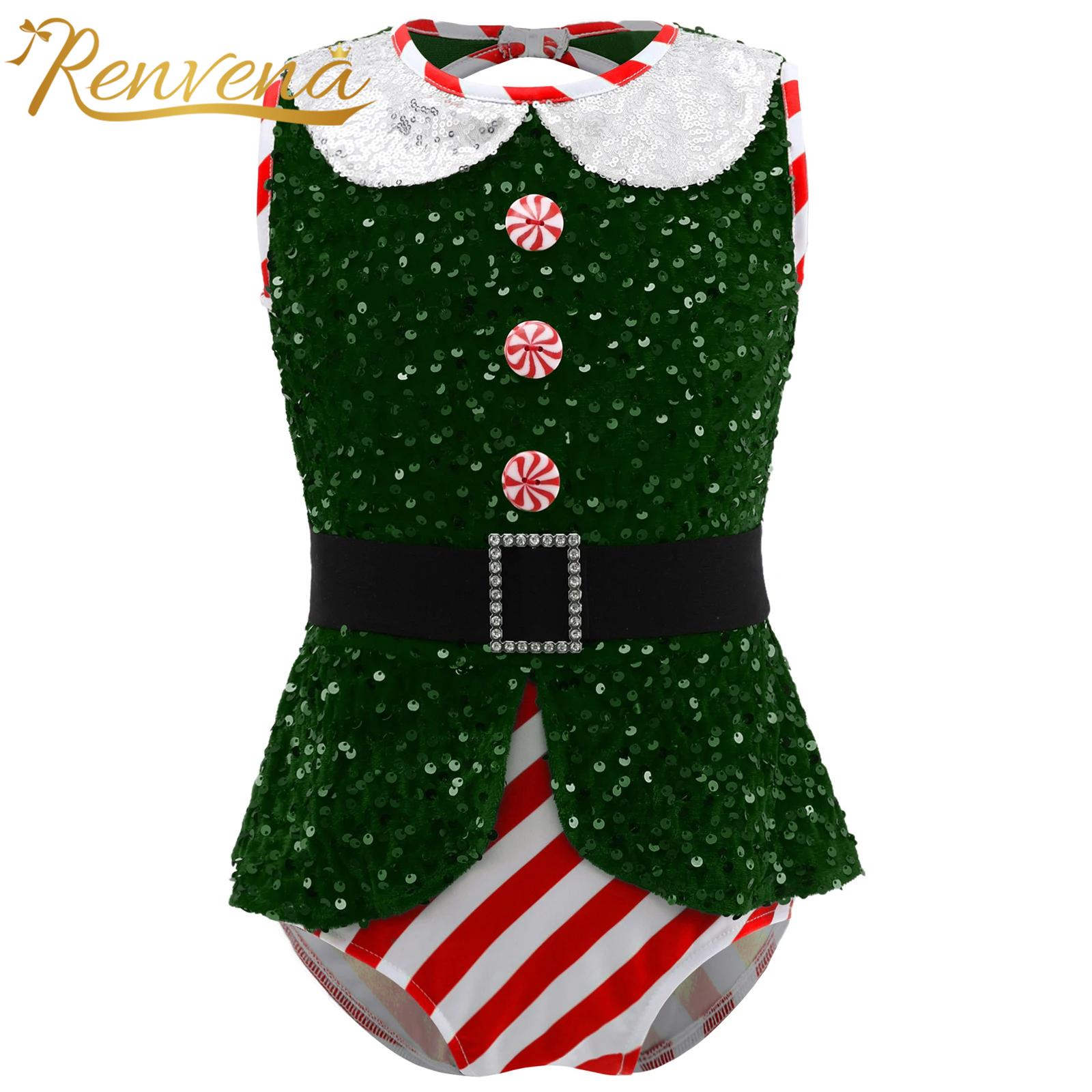 Girls Sparkly Sequins Jumpsuit - Elf Costume Christmas recension och pris
