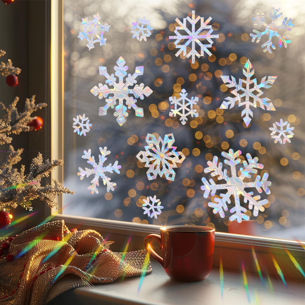 Snowflake Electrostatic Colorf - Snowflake Window Decal recension och pris