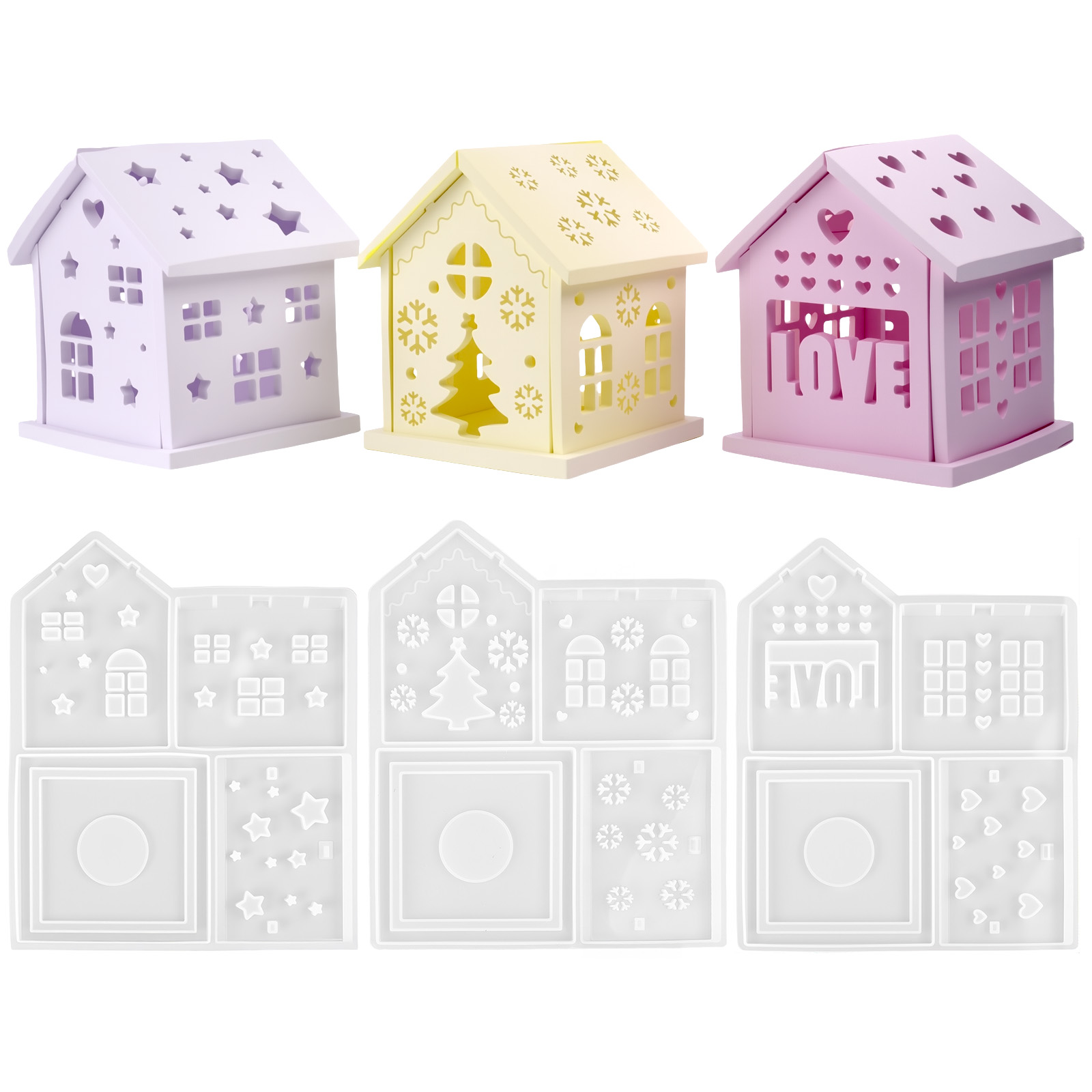 3D House Silicone Mold DIY Chr - Holiday Candle Set recension och pris