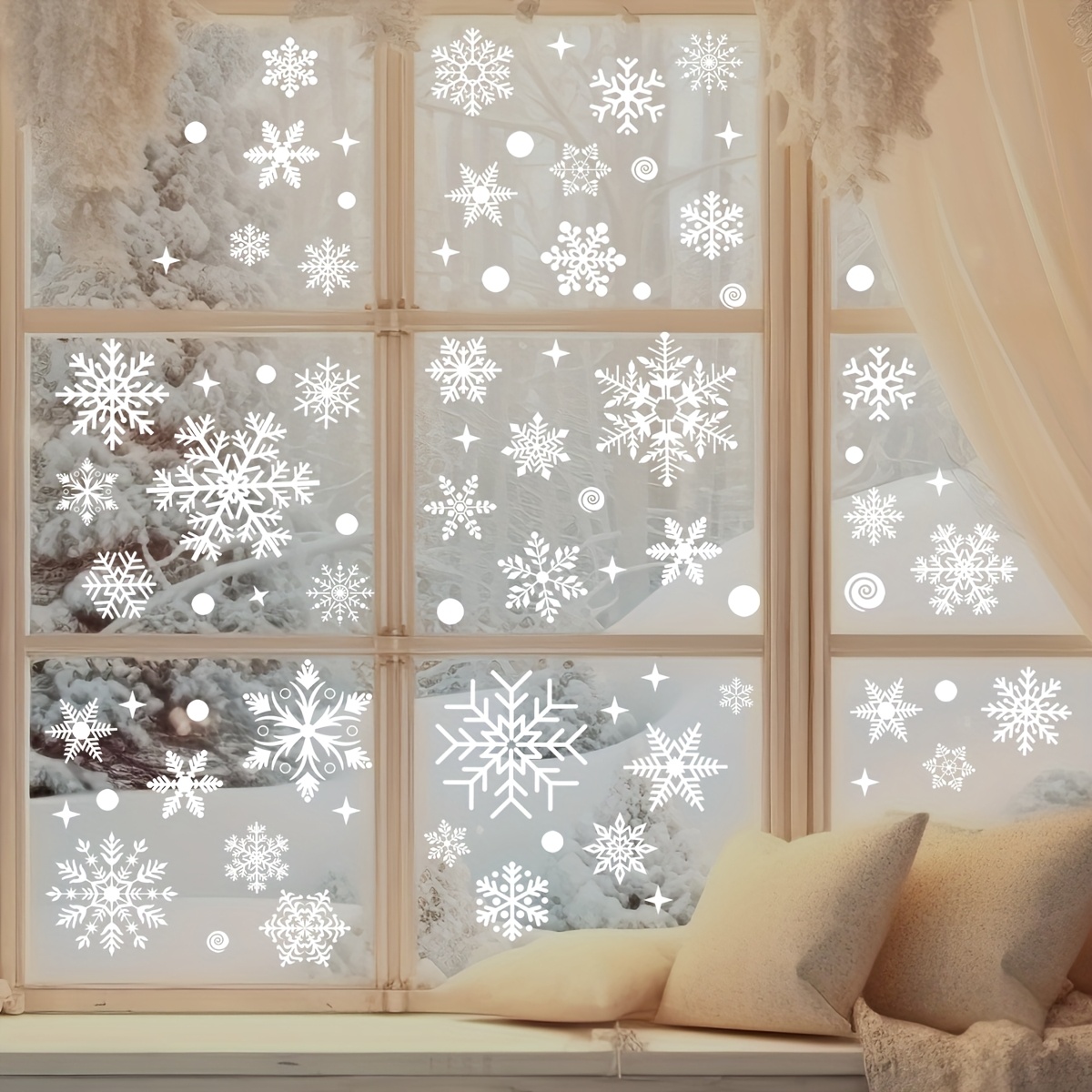4 sheets Christmas Window Stic - Snowflake Window Decal recension och pris