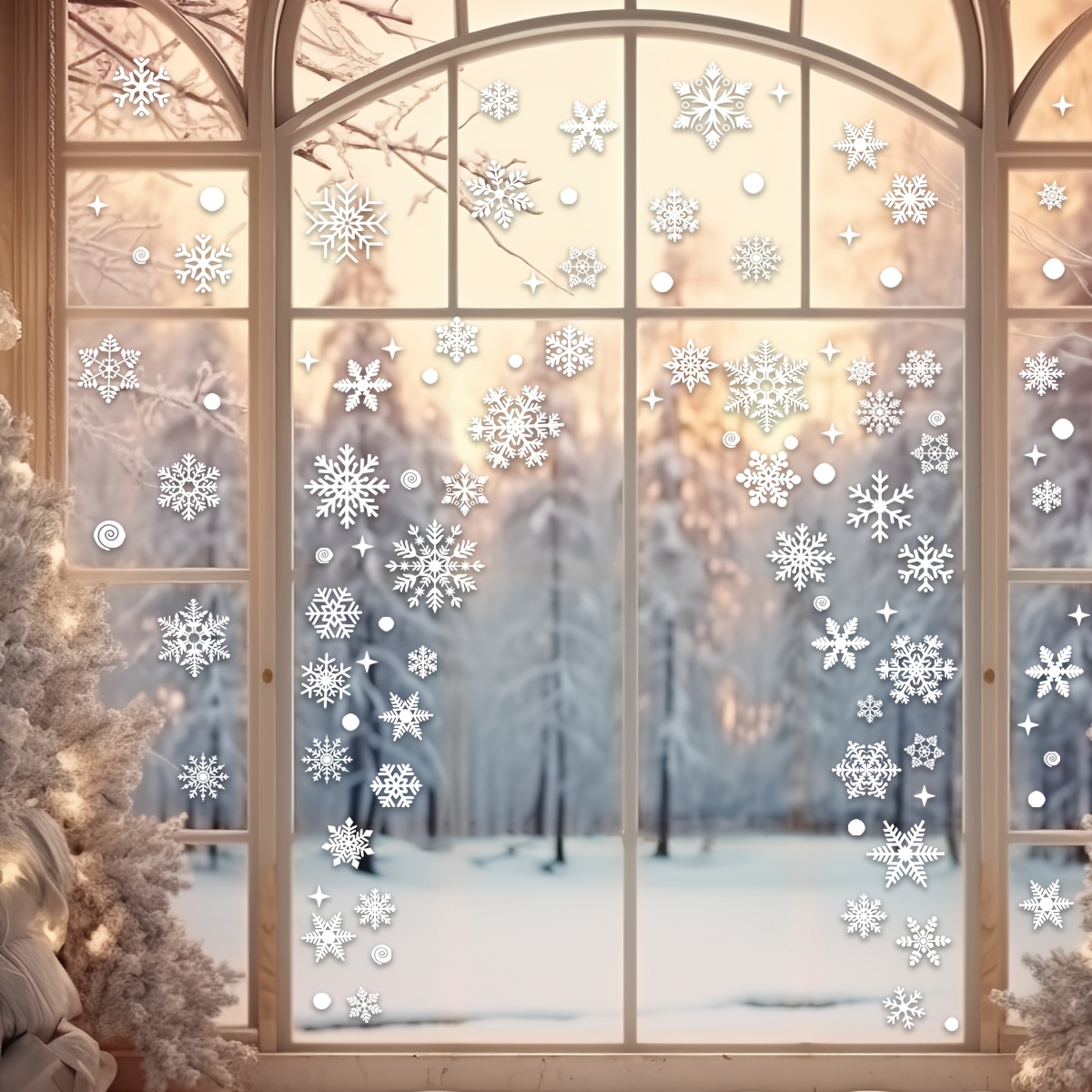 4 sheets Christmas Window Stic - Snowflake Window Decal recension och pris