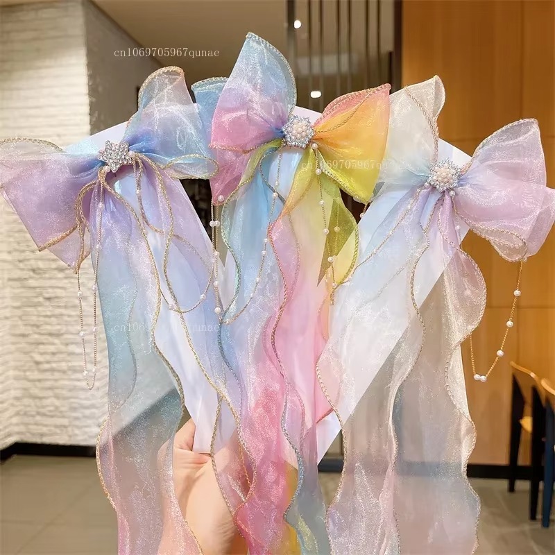 Rainbow Chiffon Bow Ribbon Hai - Ribbon Bow Gift recension och pris