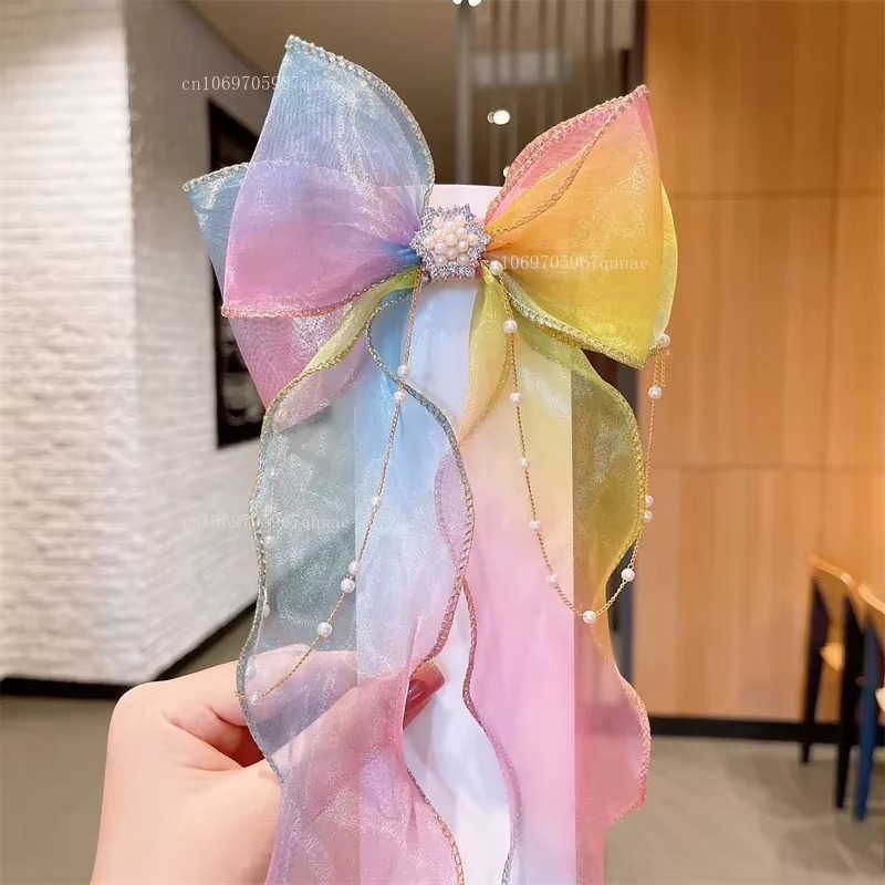Rainbow Chiffon Bow Ribbon Hai - Ribbon Bow Gift recension och pris