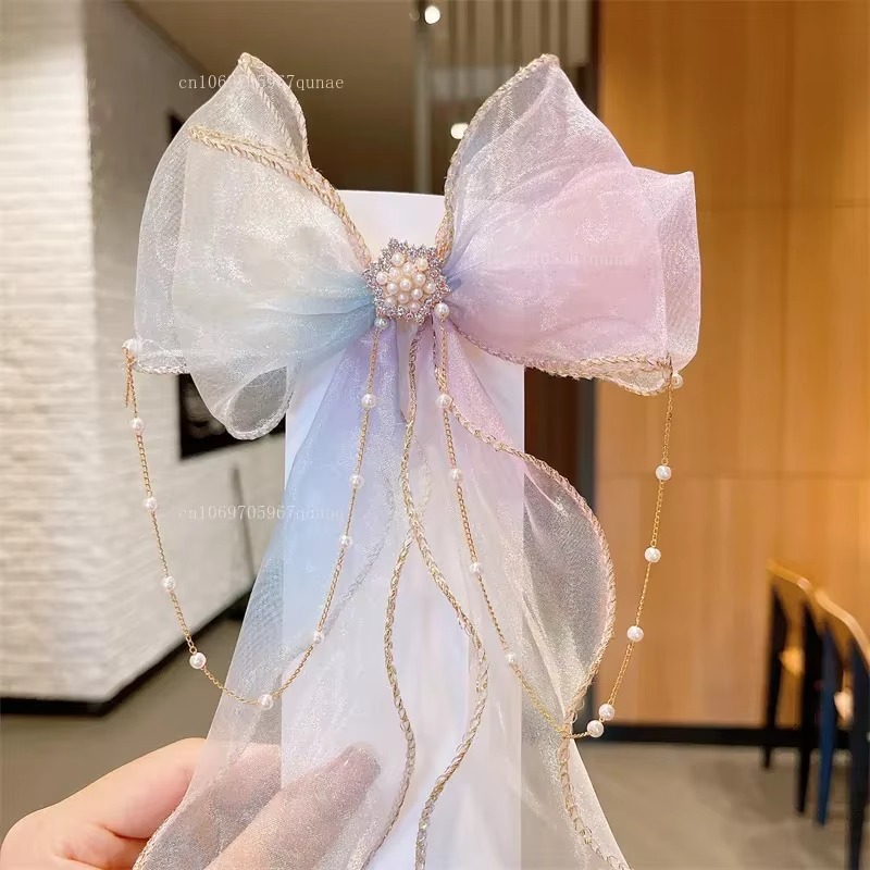 Rainbow Chiffon Bow Ribbon Hai - Ribbon Bow Gift recension och pris