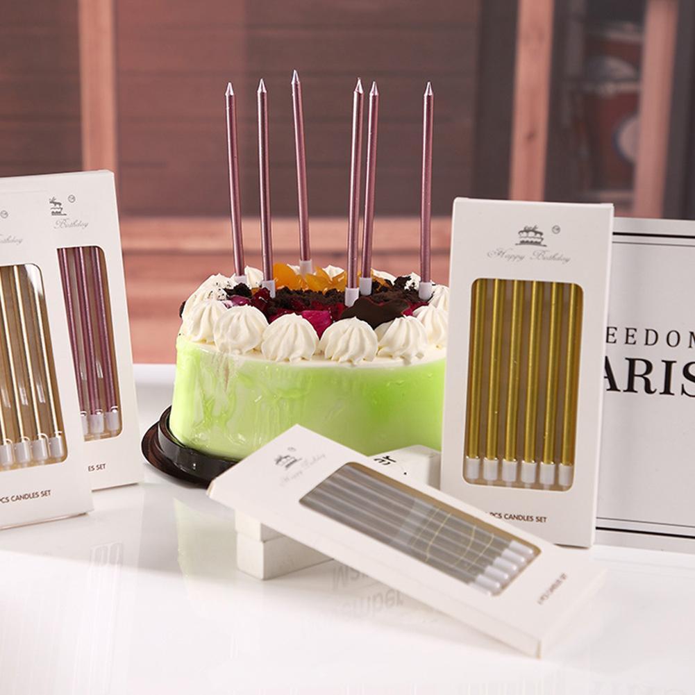 6/18pcs Metal Gold Silver Birt - Holiday Candle Set recension och pris