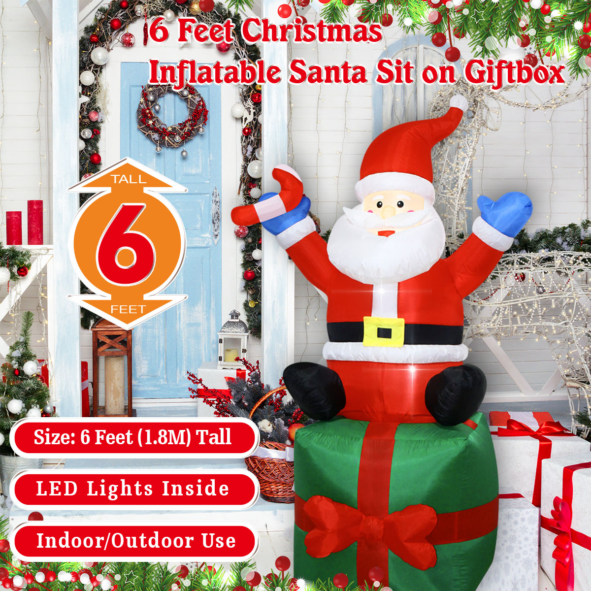6 FT Christmas Inflatables San - Christmas Lights Outdoor recension och pris
