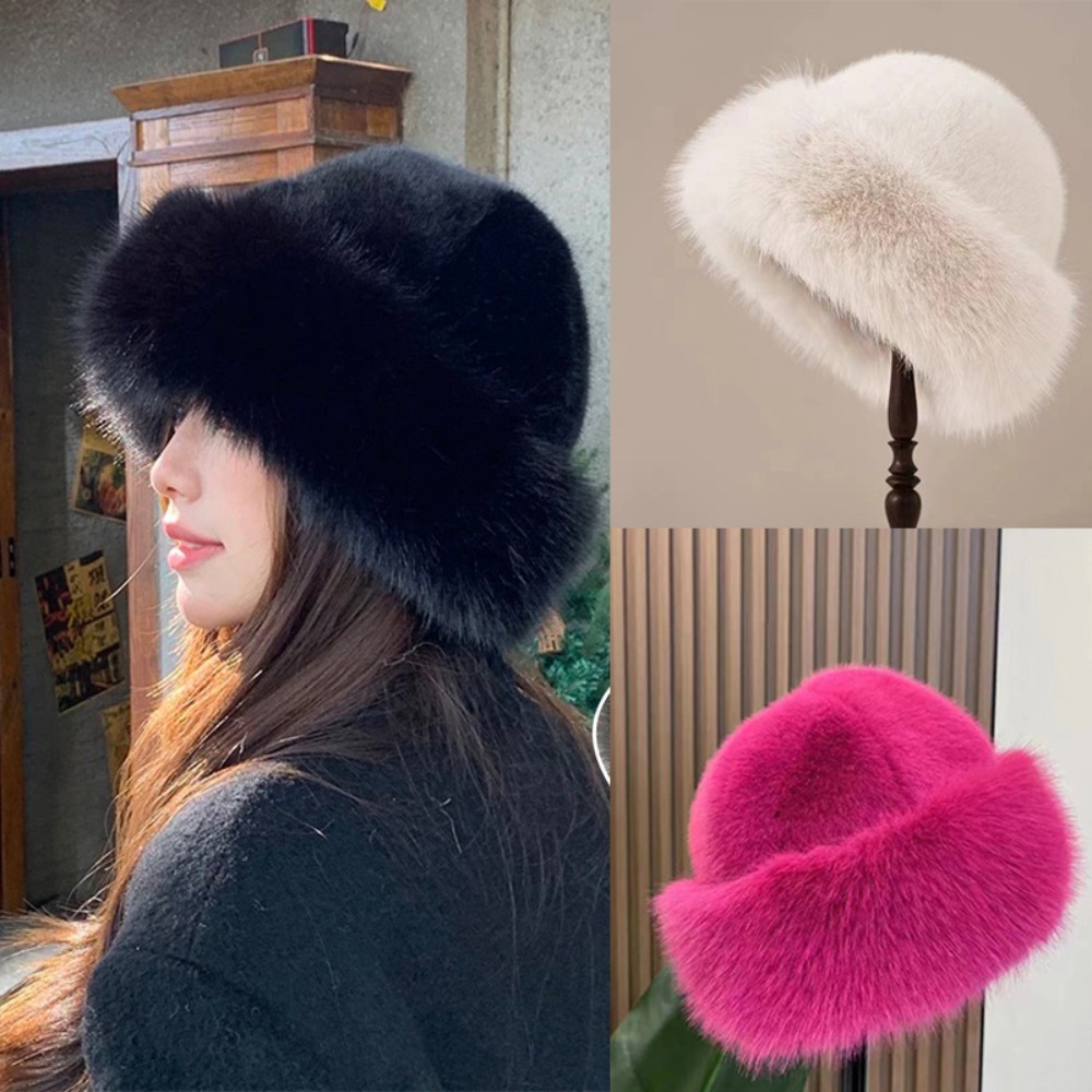 Women's Fluffy Fur Bucket Hat  - Santa Hat Plush recension och pris