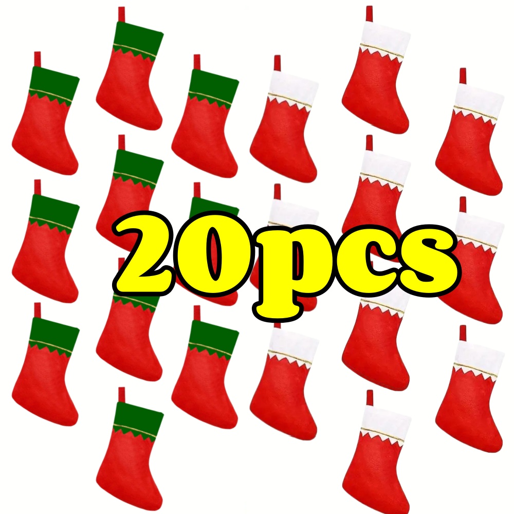 12pcs Red Felt Christmas Stock - Christmas Stocking Hanging recension och pris