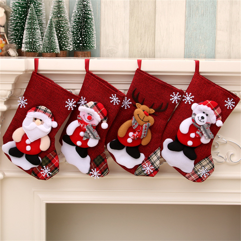 Linen Christmas Stockings Gift - Christmas Stocking Hanging recension och pris