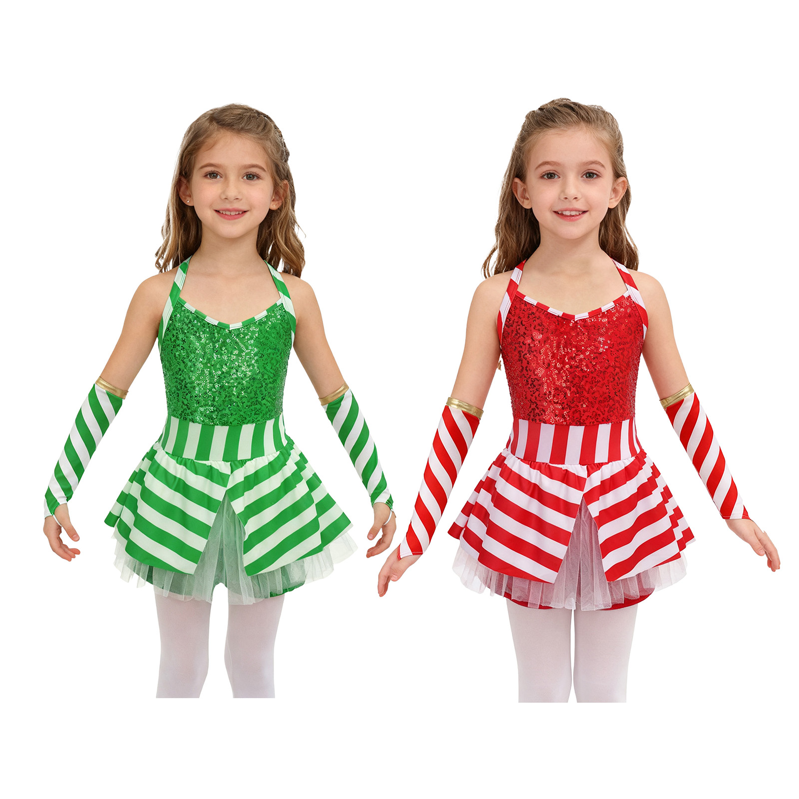 Girls Christmas Candy Cane Dan - Elf Costume Christmas recension och pris