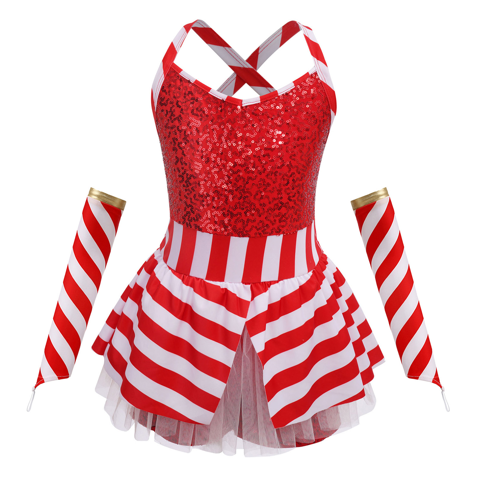 Girls Christmas Candy Cane Dan - Elf Costume Christmas recension och pris