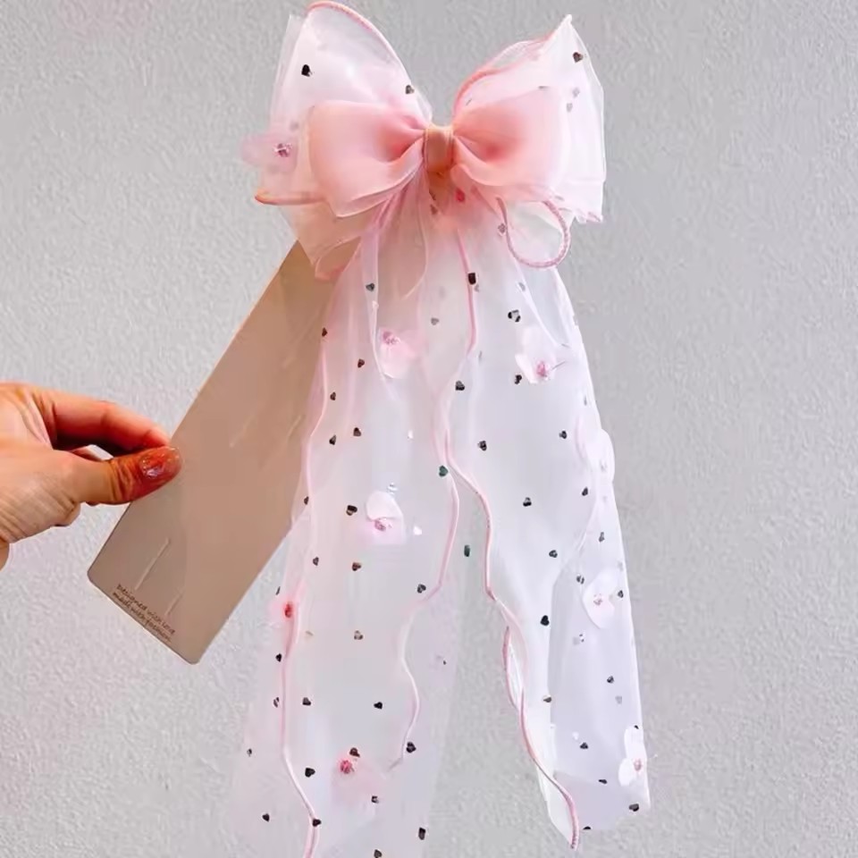 Korean Fairy Mesh Bow Hair Cli - Ribbon Bow Gift recension och pris