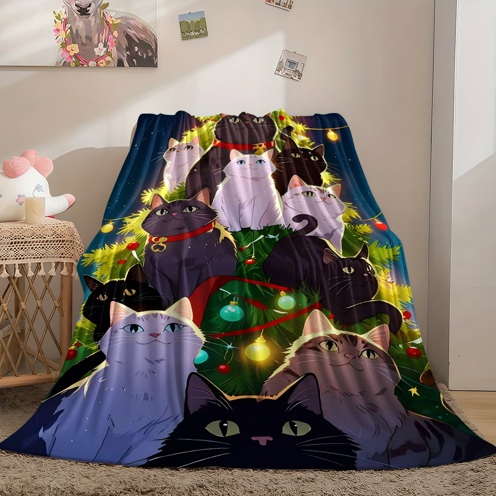 1pc Festive Cat Christmas Tree - Christmas Throw Blanket recension och pris