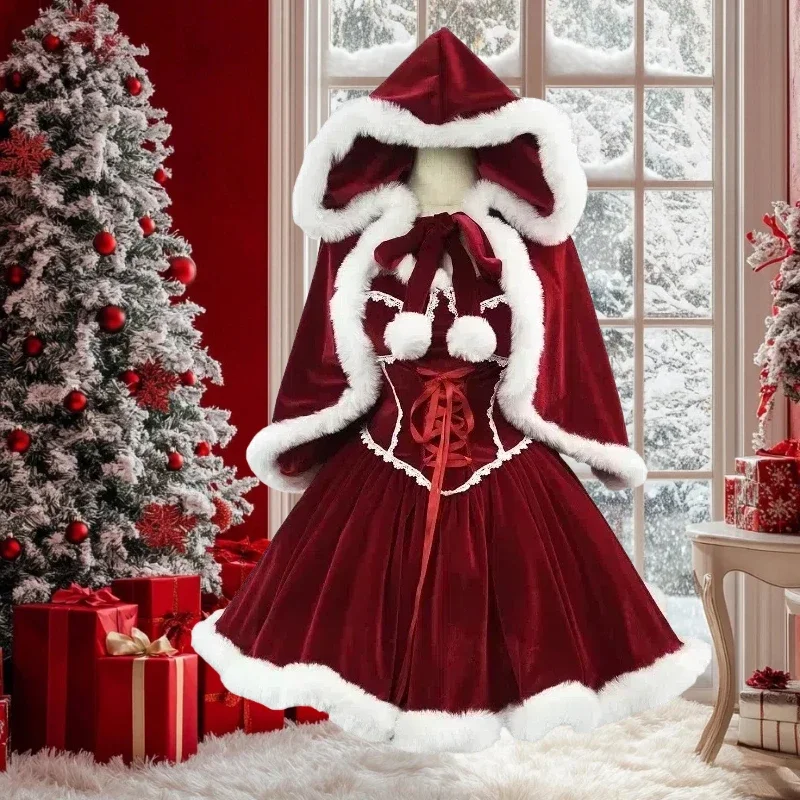 New Year Red Dress Cloak Cospl - Elf Costume Christmas recension och pris