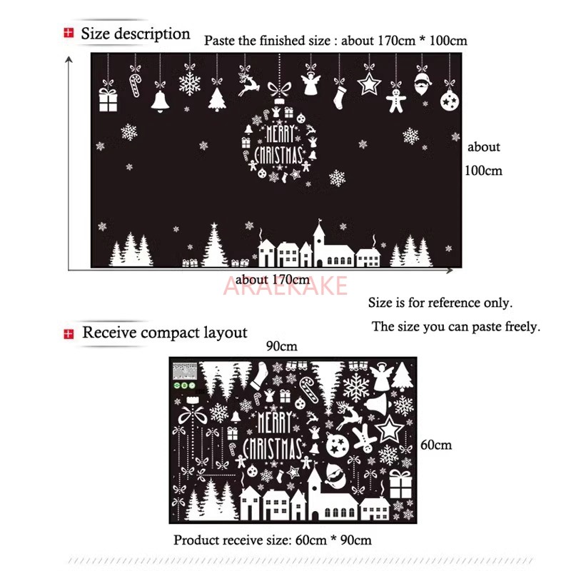 1PCS Christmas Village Glass W - Snowflake Window Decal recension och pris